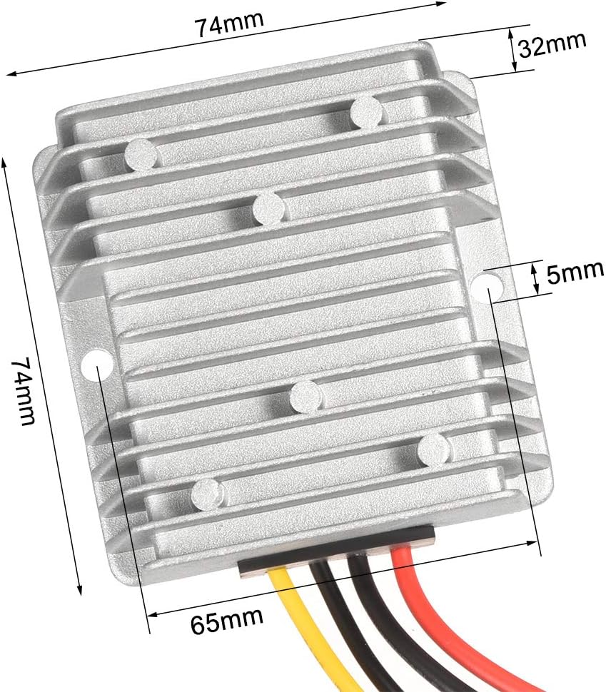 uxcell Voltage Buck Converter Regulator DC 12V Step-up to DC 24V 12A 288W Waterproof Power Transformer