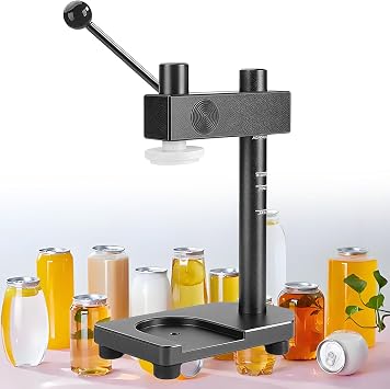 Manual Can Sealer, Can Seamer Machine with Fixed Base, Jars Press Sealing Hand Tool, Height Adjustable, For Jars with a Height of 250/330/400/500/700mm, Diameter 51 Mm Grey