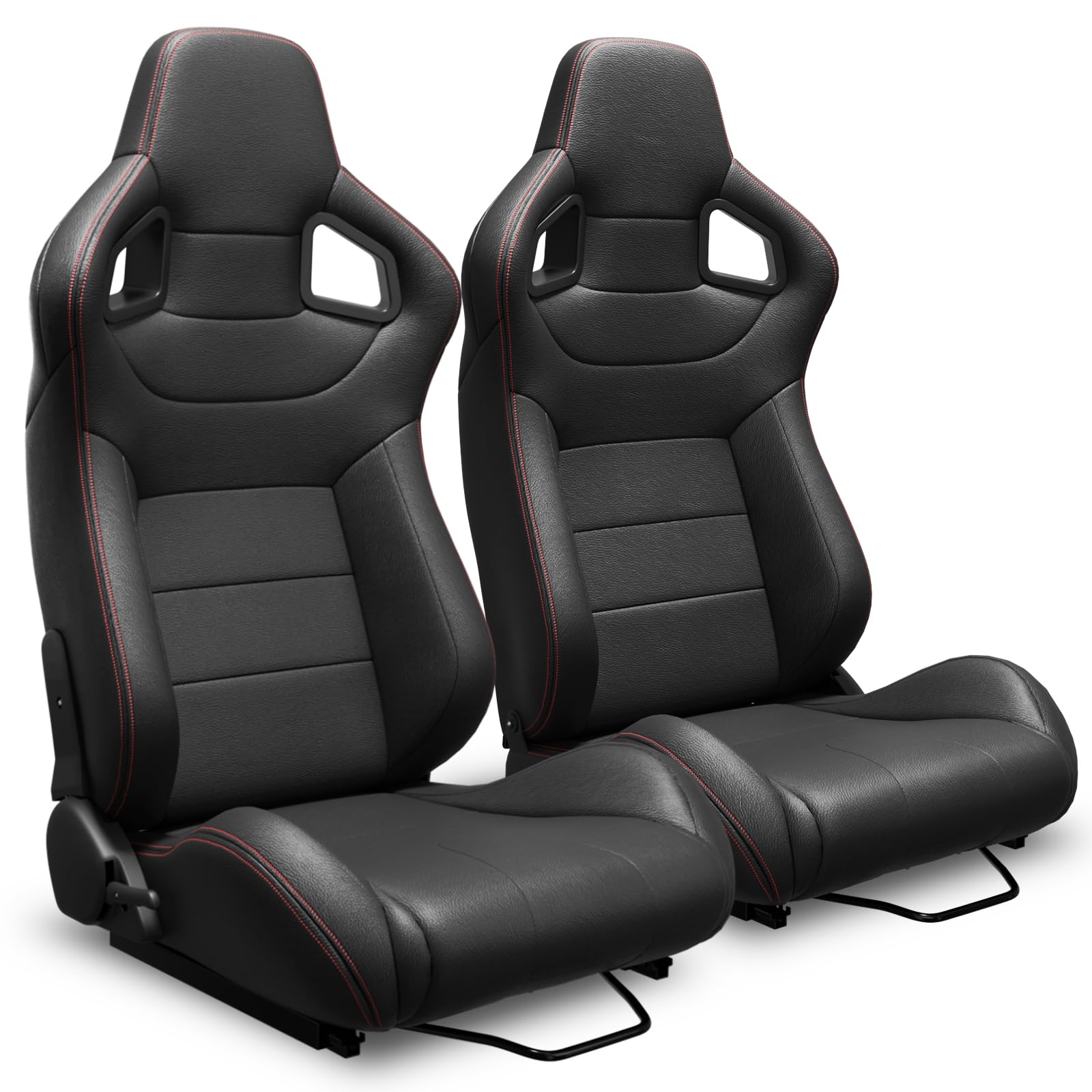 2 Pcs Adjustable Universal Racing Seats with Double Sliders
