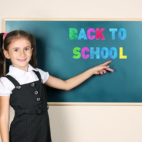 Miniatura 6 de Panelee 140 piezas de 20 hojas de calcomanías de letras grandes de 4 pulgadas, letras del alfabeto, letras autoadhesivas para aula, ventana, puerta,