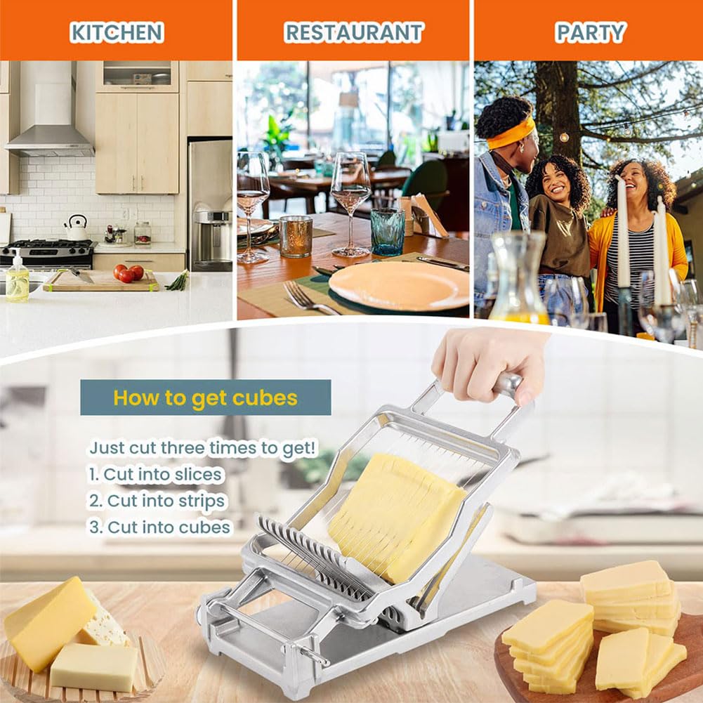 Gewerbliche Käse- Und Brotschneidemaschine, Manueller Käseschneider (1 cm & 2 cm), Küchenbackutensilien Aus Edelstahl Für Käse, Butter, Toast Und Aufschnitt (10 Mm).20mm