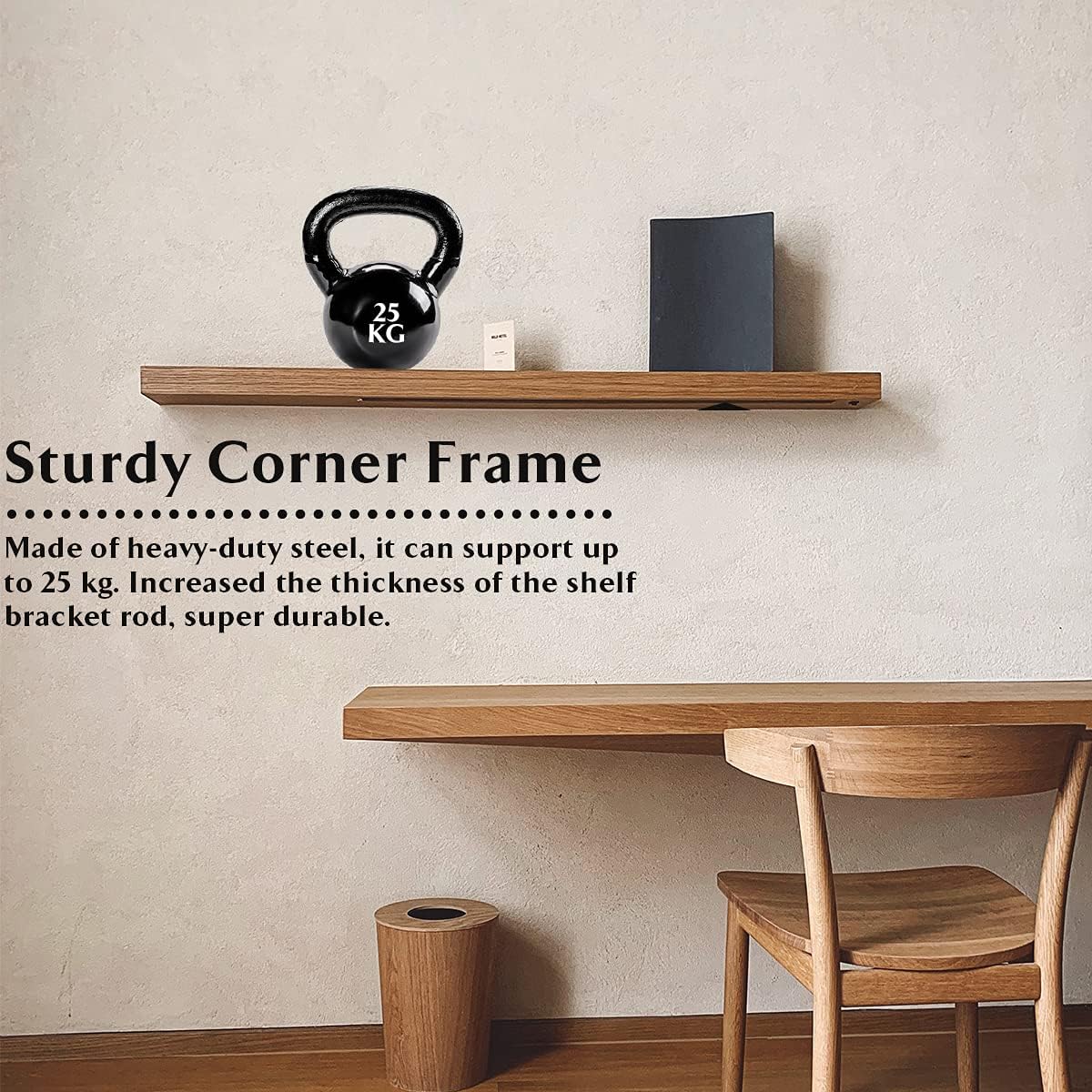 Floating Shelves Brackets, 6 inch Heavy Duty Metal Shelf Brackets Steel Holder Wall Shelves Kitchen Shelf, Hardware Support for The Organizer, DIY Decorative