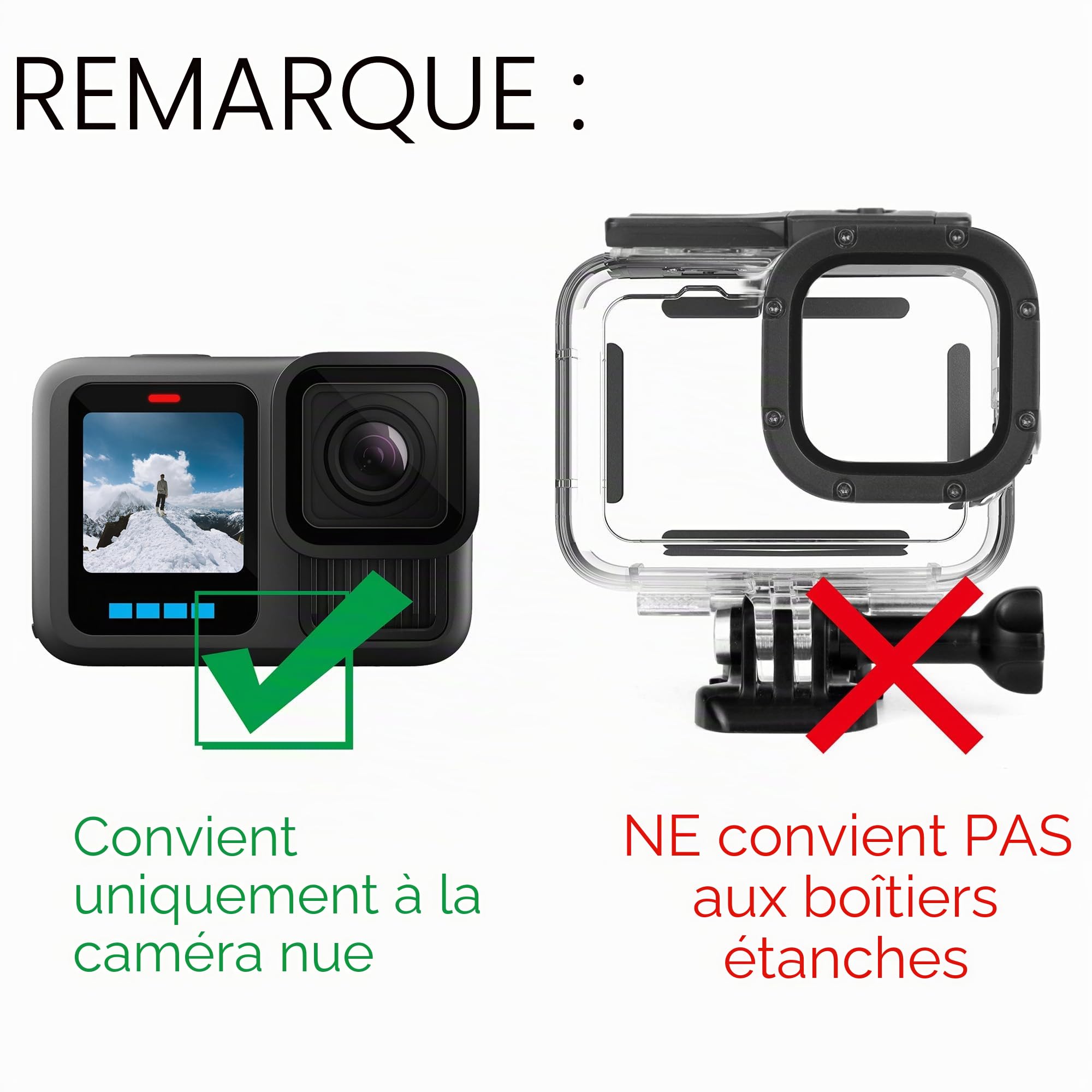 Lot de 2 filtres sous-marins pour GoPro Hero 13 noir, rouge et magenta, kit de filtres d'objectif pour GoPro 13, idéal pour la plongée en apnée, la photographie semi-plongée, correction des