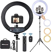 EOTOLIGHT 18 Inch LED Ring Light with Tripod Stand, Touch Panel, Remote & Selfie Controller for Makeup, Vlogs, YouTube - CRI>90