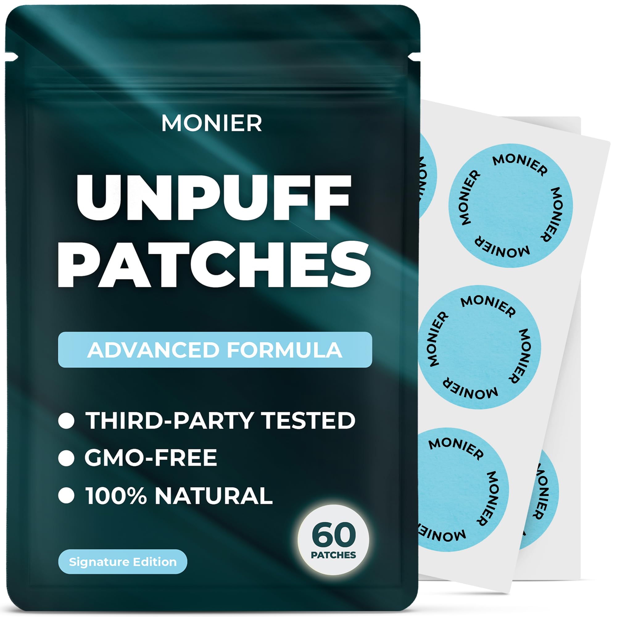 MONIER Unpuff Patches | with Dandelion & Ginger | Bloating, Water Retention 1 Count (Pack of 60)