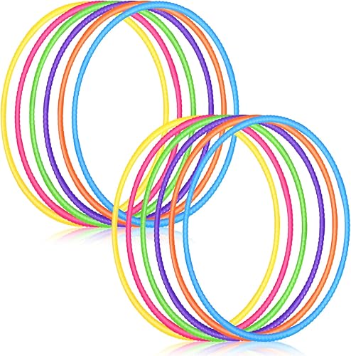 Sratte 12 aros de juguete para niños, aro de juguete desmontable ajustable de color, aro de ejercicio, círculos de plástico para niños,
