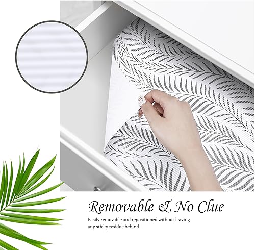 Miniatura 5 de Jersow Revestimiento antideslizante para estantes de 12 pulgadas x 20 pies, no adhesivo, impermeable, para armarios de cocina, refrigerador,