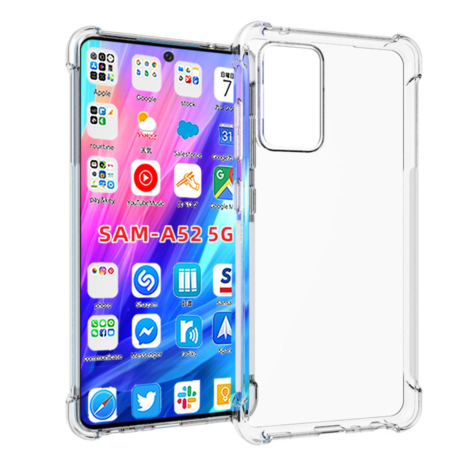『全面保護』sc53b ケース 保護カバー 薄型 galaxy a52 5g ケース TPU材質 galaxya52スマホケース『四隅がエアクッション構造』 耐衝撃 ケース ギャラクシーsc53b カバー galaxysc53b 用の スマホケース 黄変防止/滑り止め/擦り傷防止/柔軟/光沢感/軽·薄/透明