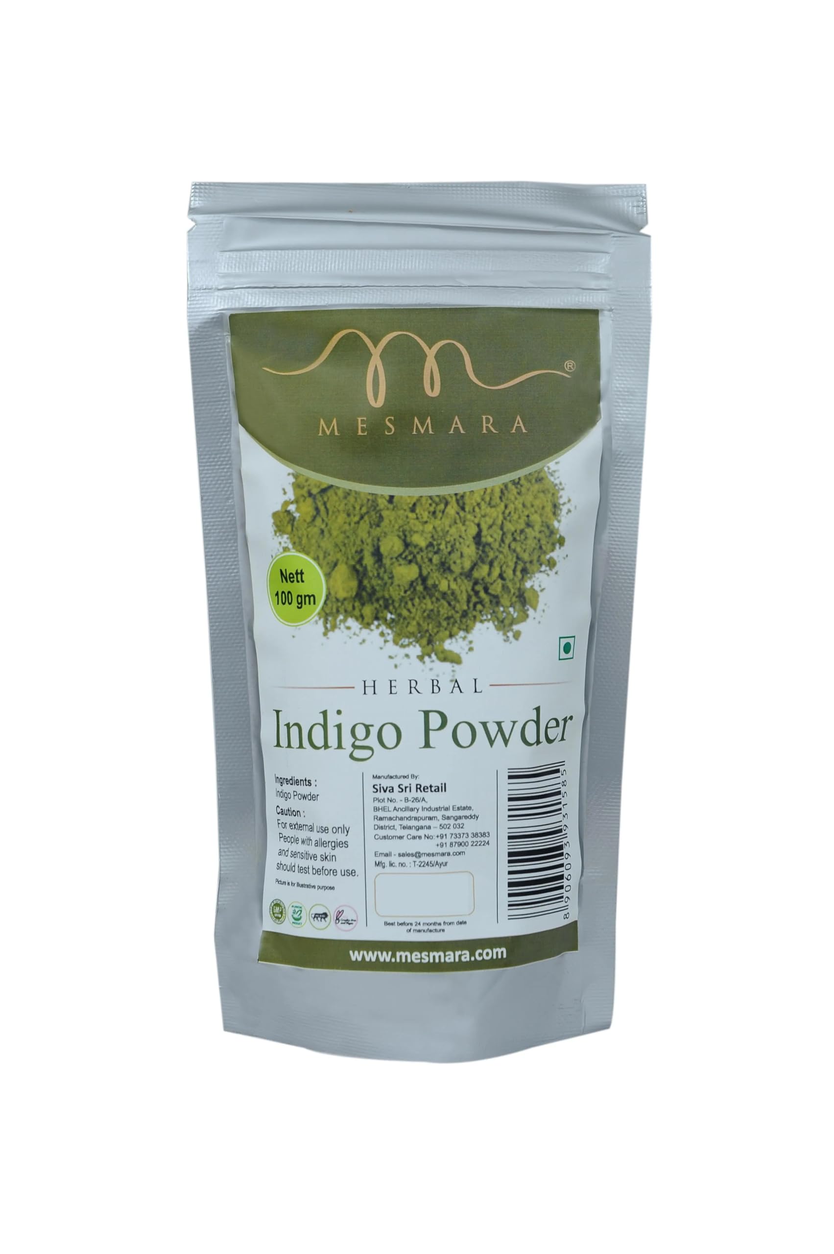 Mesmara Indigo powder For Hair and Beard Dye 100 gm
