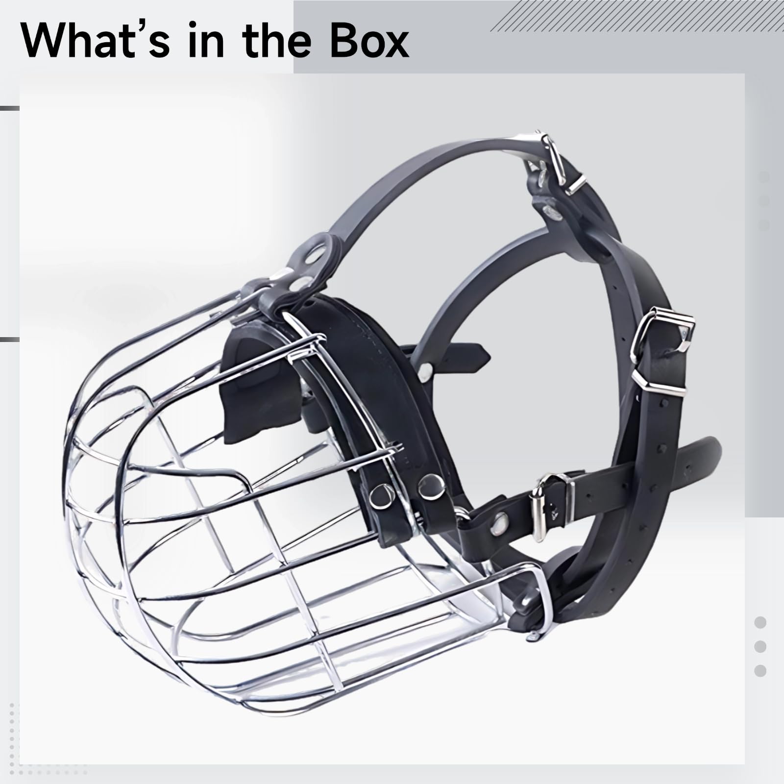 Bozal de metal para perros, cesta bozal para perros muy grandes, para ladridos y mordeduras, hierro galvanizado con piel sintética, longitud 16 cm