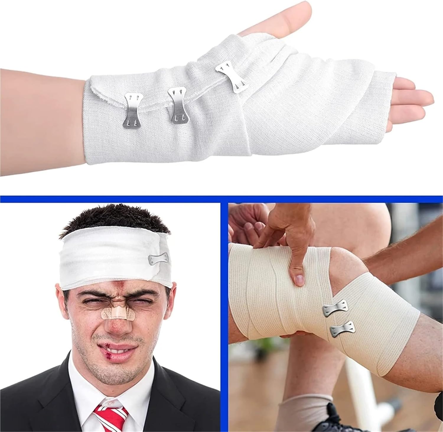 Bandage Clips 150pcs Reusable Bandage Fastener Clips - Holds Bandages in Place for Various Types Bandages(Type 3)