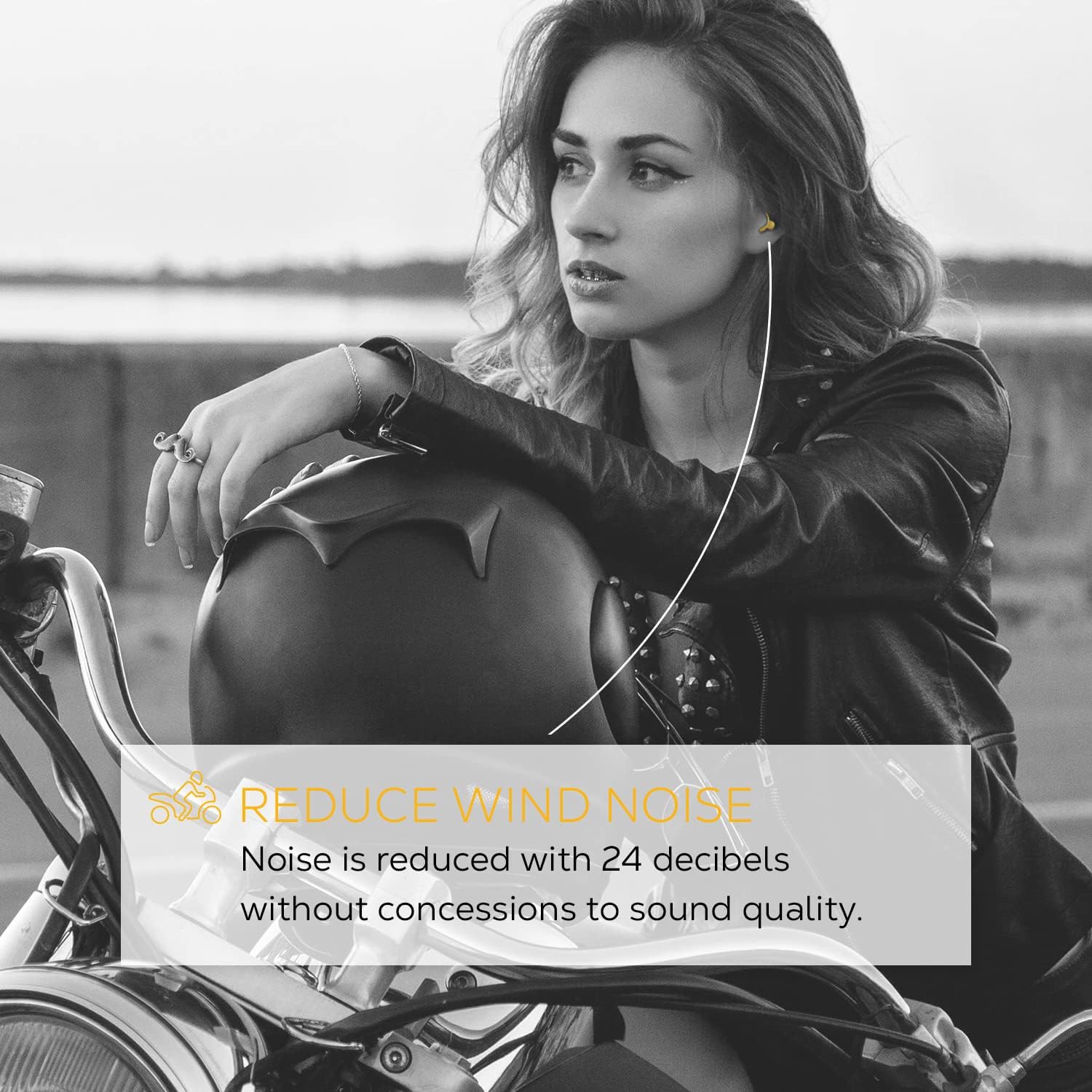 Biker Earplugs - High Performance Hearing Protect Ast Wind