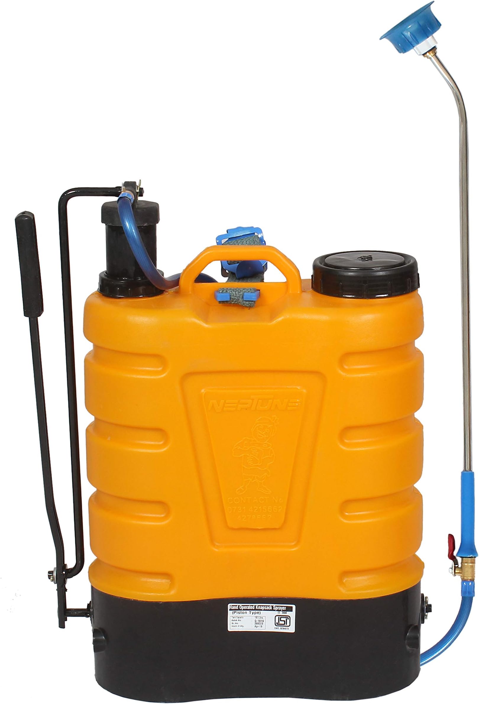 Neptune Simplify Farming Fawar-33 Manual Knapsack Sprayer | Hand-Operated High-Pressure Pump | 16L Tank Capacity | Telescopic Lance with 3 Nozzles | Ideal for Farming, Gardening & Pesticide Spraying