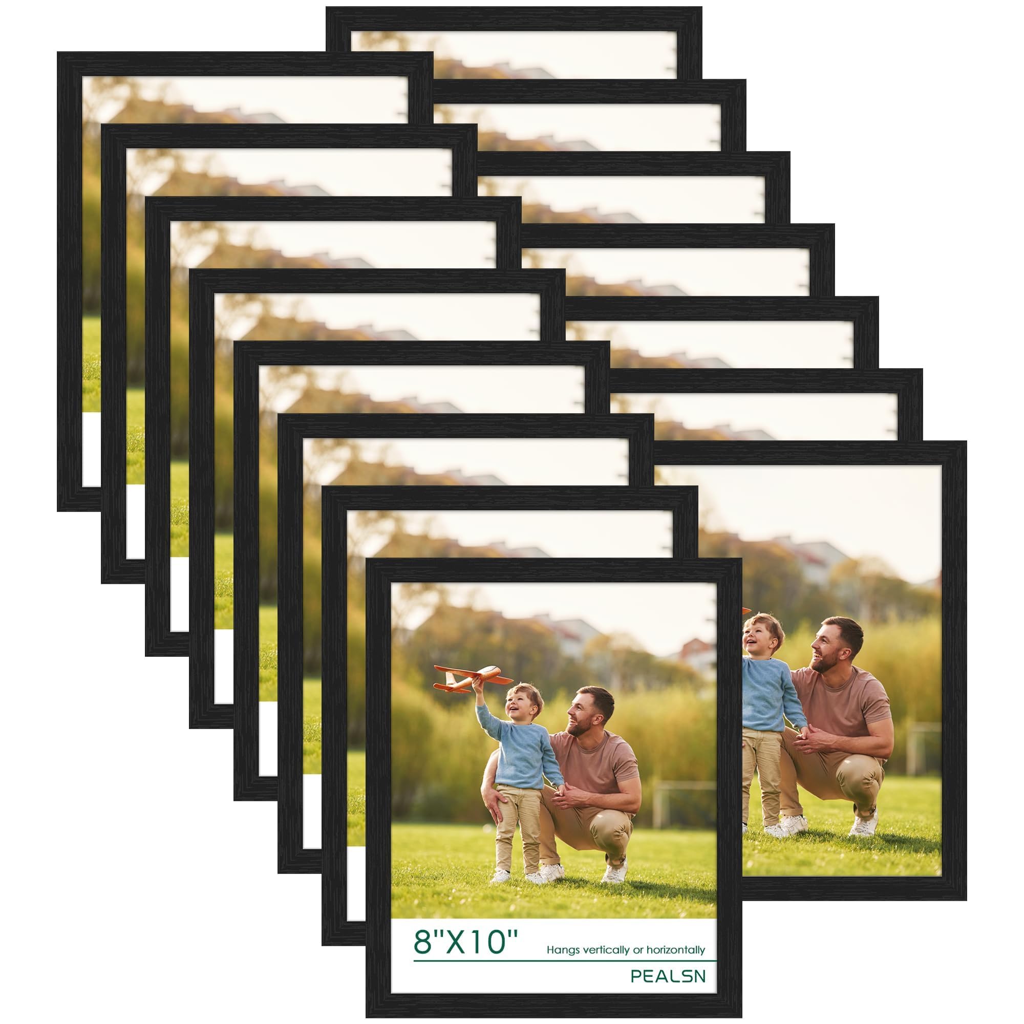 View 1 of ***ITEMS FACTORY SEALED INSIDE BOX***
PEALSN 8x10 Picture Frame 15 Pack, Black Woodgrain