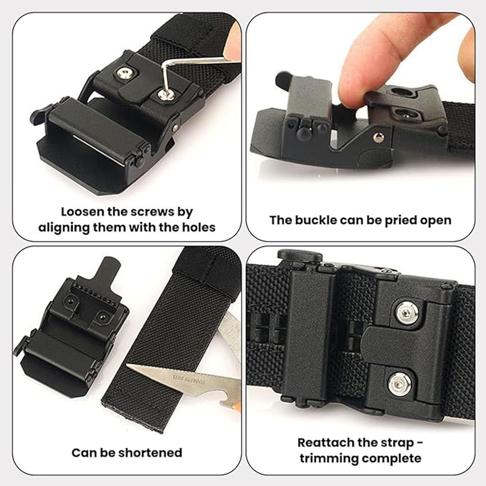 Cinturón de trinquete de nailon EDC, cinturones de trinquete tácticos for hombres Cinturón de tela deslizante con hebilla deslizante automática Ajuste ajustable