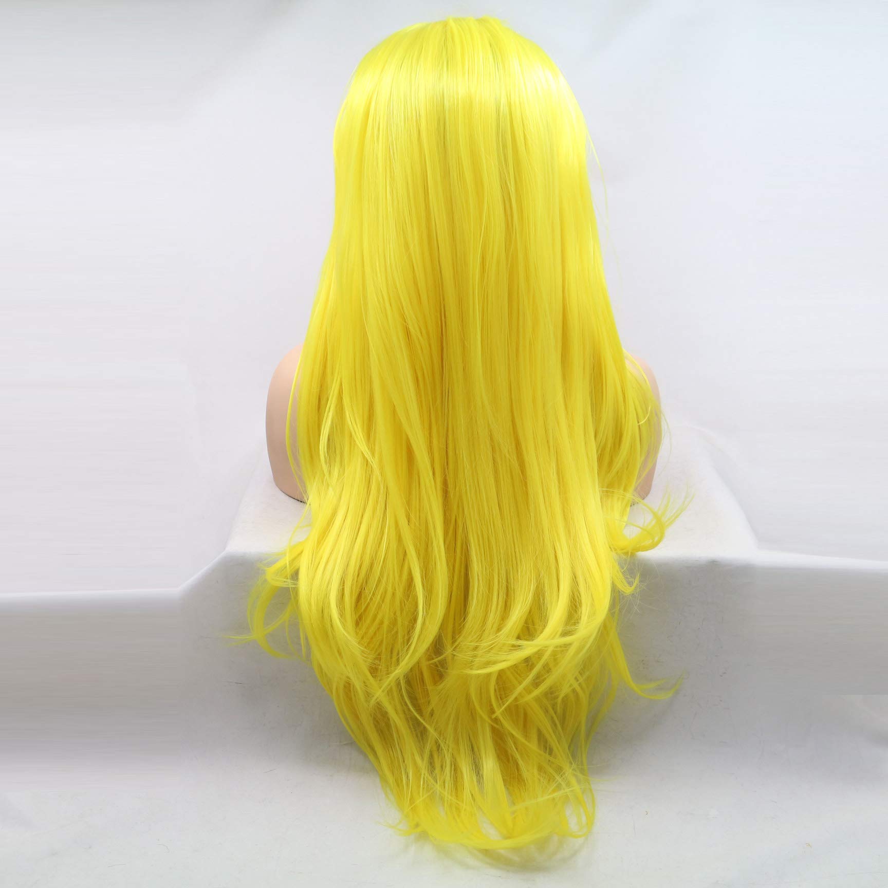 Amazon.com : Xiweiya Long Neon Yellow Wavy Wig Synthetic 
