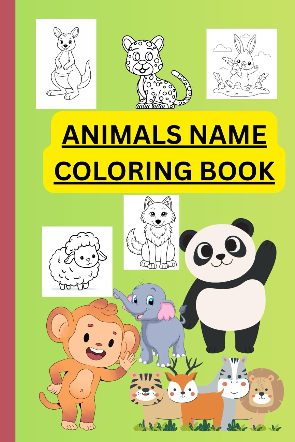 Animals coloring book for kids: Educational Coloring pages with Animals name for Preschool Children Age 3-6