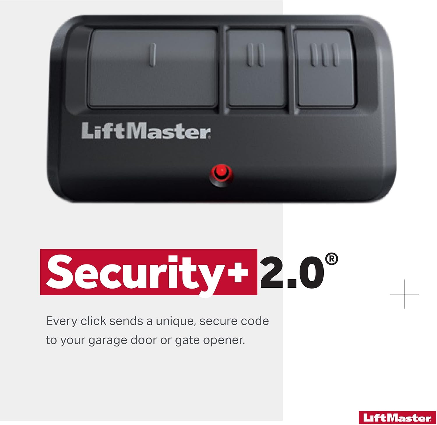 LiftMaster 893Max Security+ 2.0 3-Button Gate Operator Remote Control with Visor Clip - Pack of 2