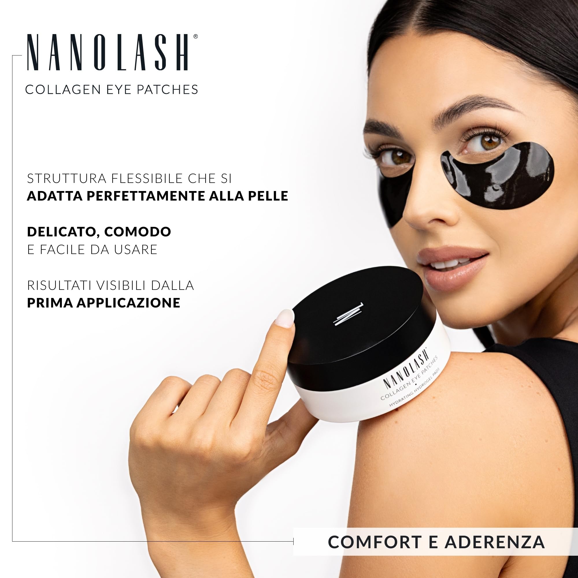Patch occhi con collagene Nanolash 30 paia - gel pach per borse e occhiaie, idratante patch per occhi