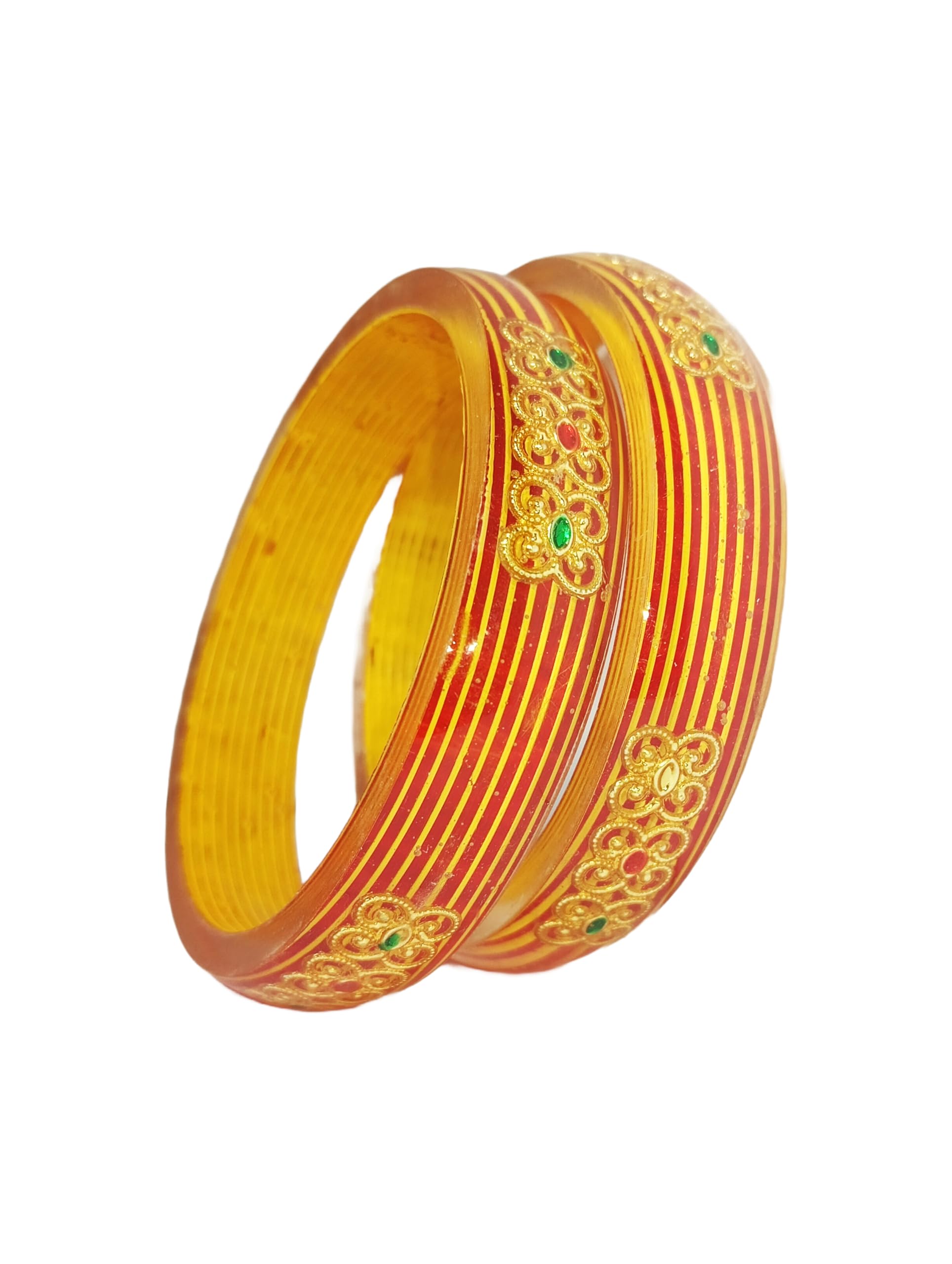 Stylish Bangles for Women bangles for women in multi color | Handcrafted Bangles Set for Women by Japuri Artist - Perfect for Housewives and women (Yellow, 2.6) (B0D5CGMD8M) Amazon Price History, Amazon Price Tracker