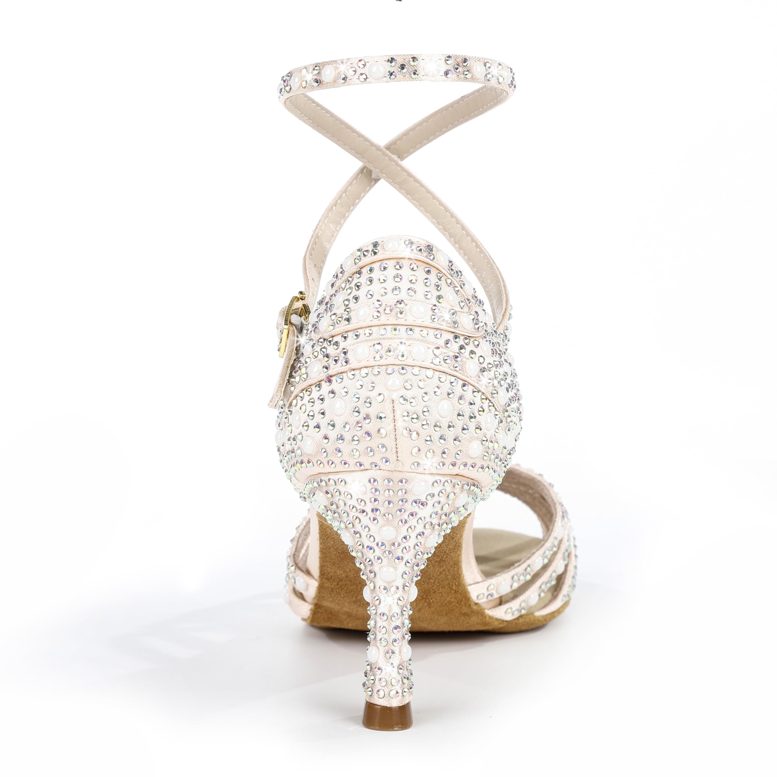 Latinsoul Y205-36 Damen Latein Tanzschuhe mit Kristall Strass Hoher Absatz Stylisches verstellbares Riemendesign Bequeme Tanzschuhe