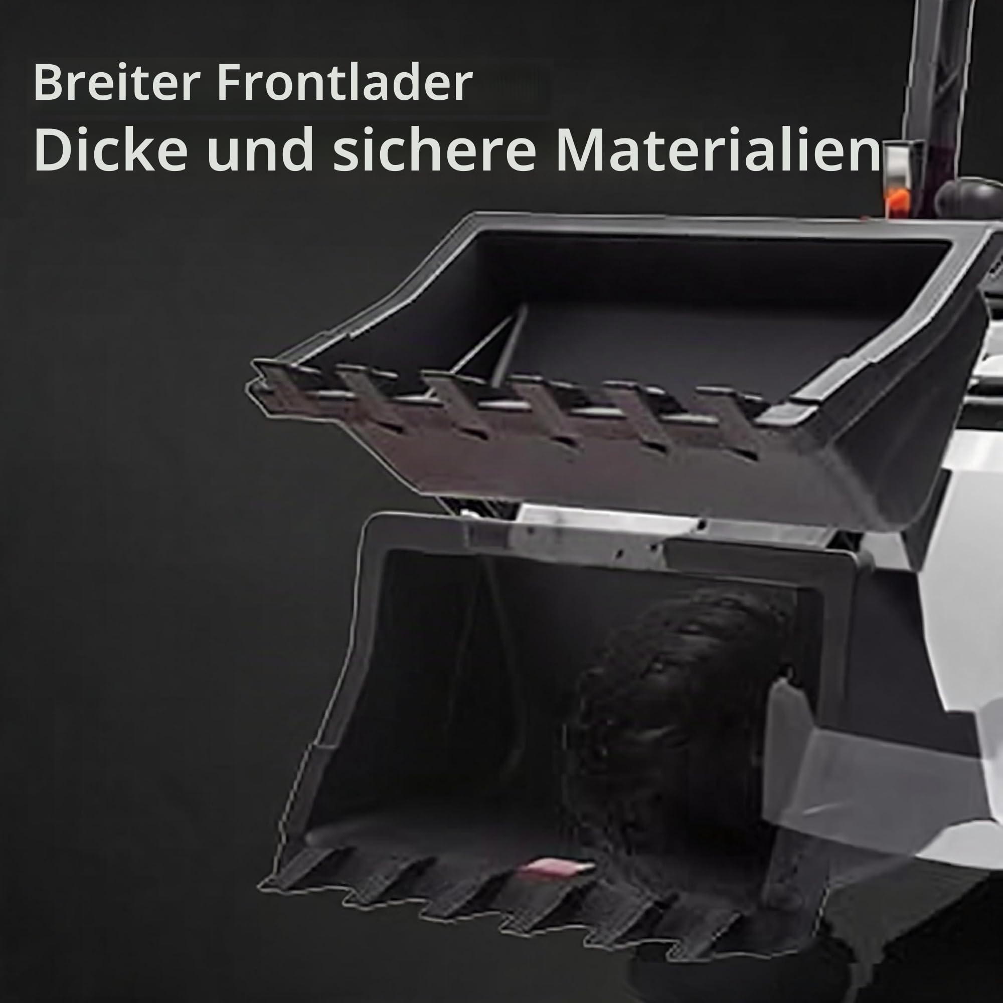 Garvee Kinder Elektrobagger 12V mit Frontlader, Bulldozer & abnehmbarem Zelt, Aufsitzbagger mit Fernbedienung, Hupe, 2-4 km/h, Elektro Baufahrzeuge, Elektrotraktor für Kinder ab 3 Jahren, Weiß