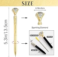 Vista 2 de Bolígrafos de diamantes con cristal personalizado dorado personalizado con nombre grabado a granel bolígrafos de metal personalizados bolígrafos