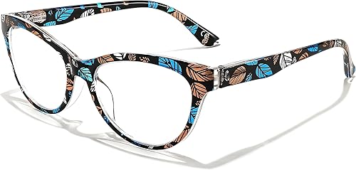 FEISEDY Gafas de lectura ojo de gato para mujer, lectores de bloqueo de luz azul, anteojos de computadora Cateye B9107