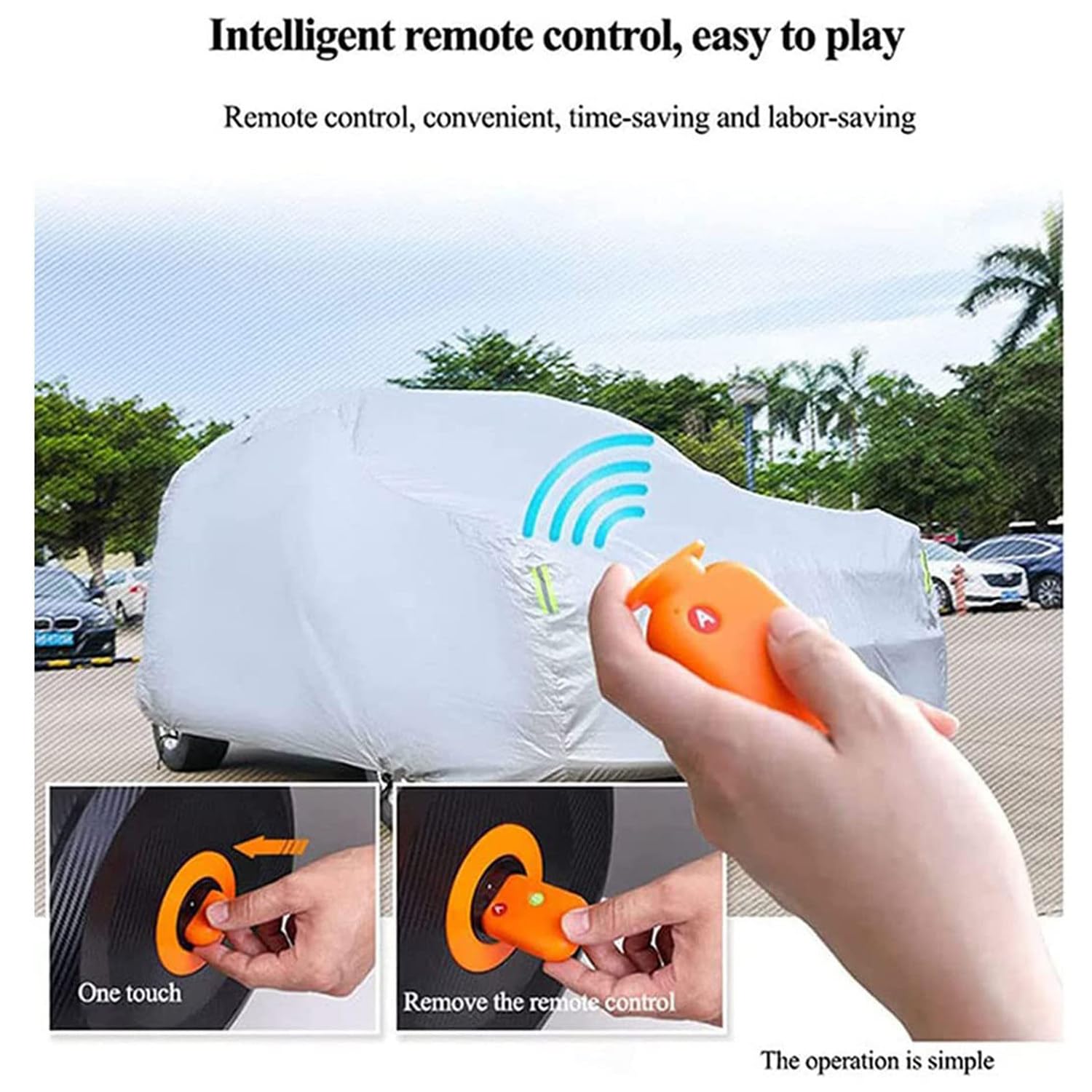 Copertura per Auto Completamente Automatica con Telecomando, tettoia Parasole a Prova di Sole Posto Auto Coperto Mobile Completamente Automatico, Protezione dell'automobile,Car