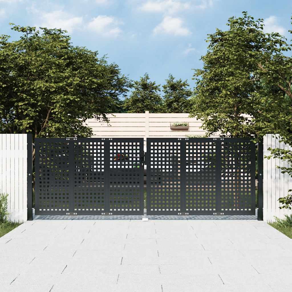 vidaXL Portail de jardin Anthracite 300x100 cm Acier