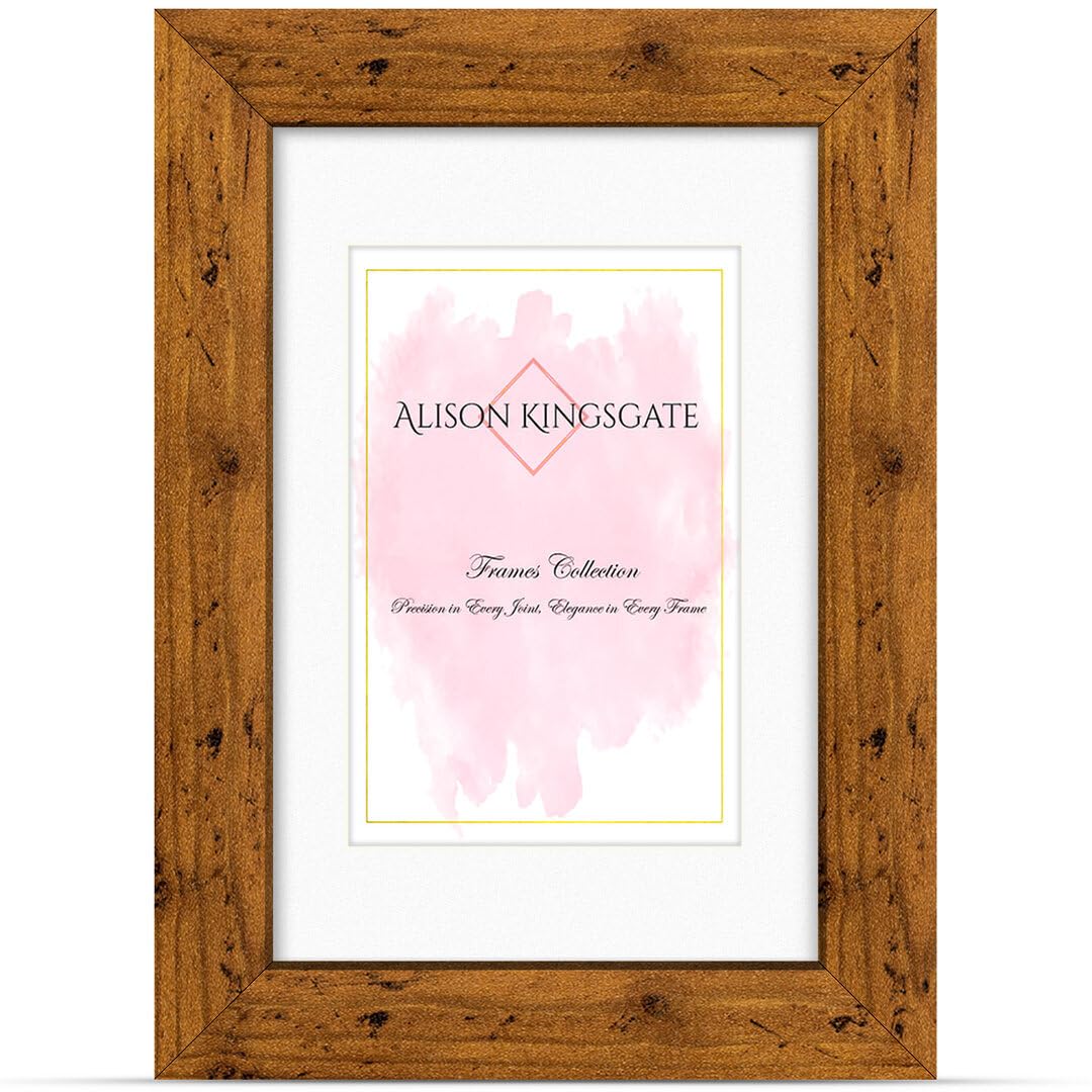 Alison Kingsgate A5 Rustic Oak Picture Frame with Mount for A6 Photos โ image 1