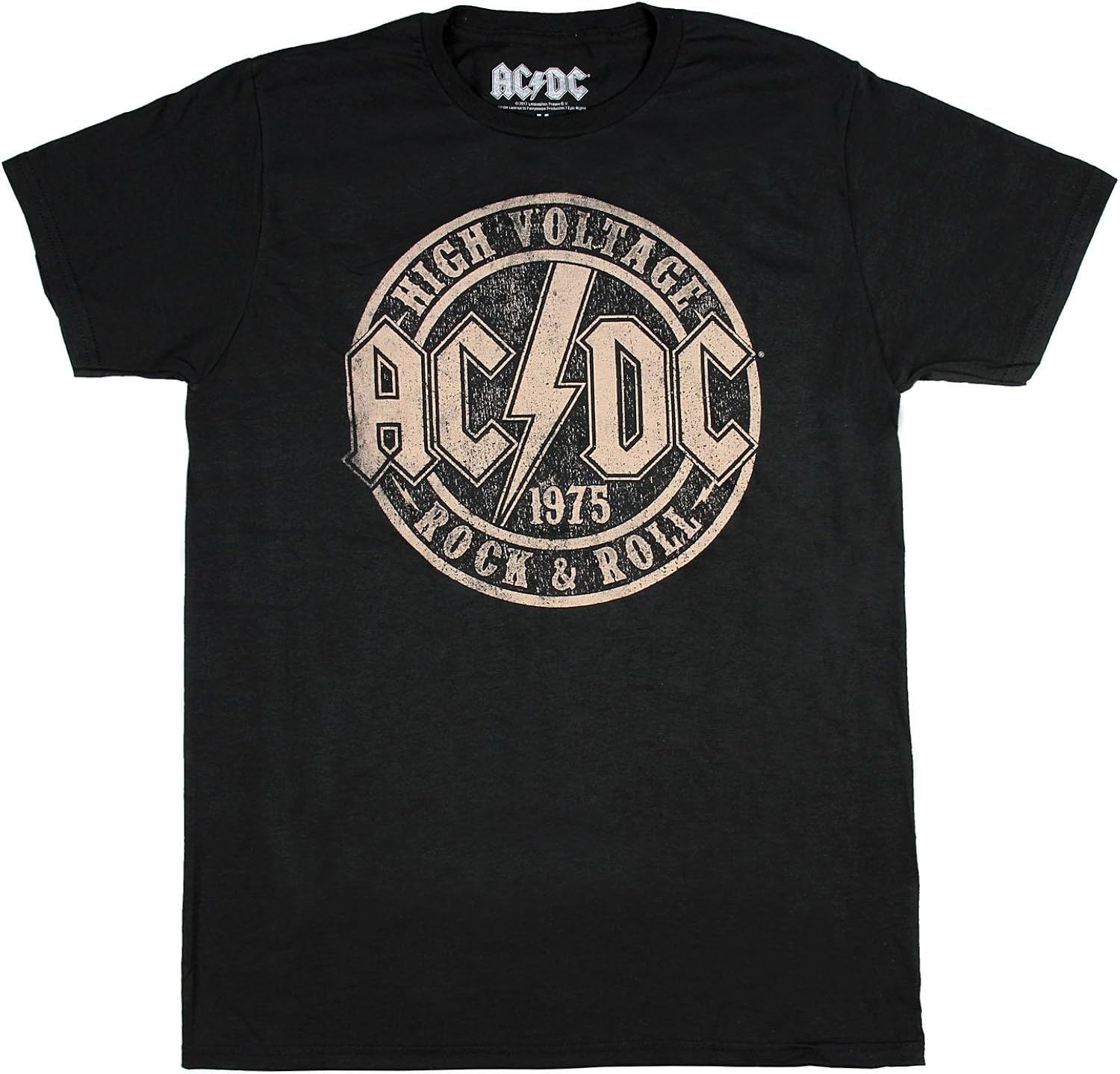 ACDC Original HIGH Voltage Concert Men's T-Shirt Rock n Roll Music, Black