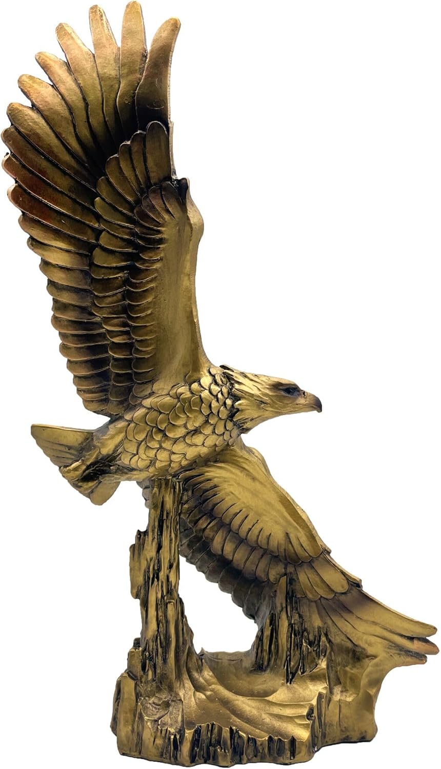13 Inch Resin Eagle Statue Sculpture Frgurine Gift for Home Office Living Room Desktop Display Decorative Decoration