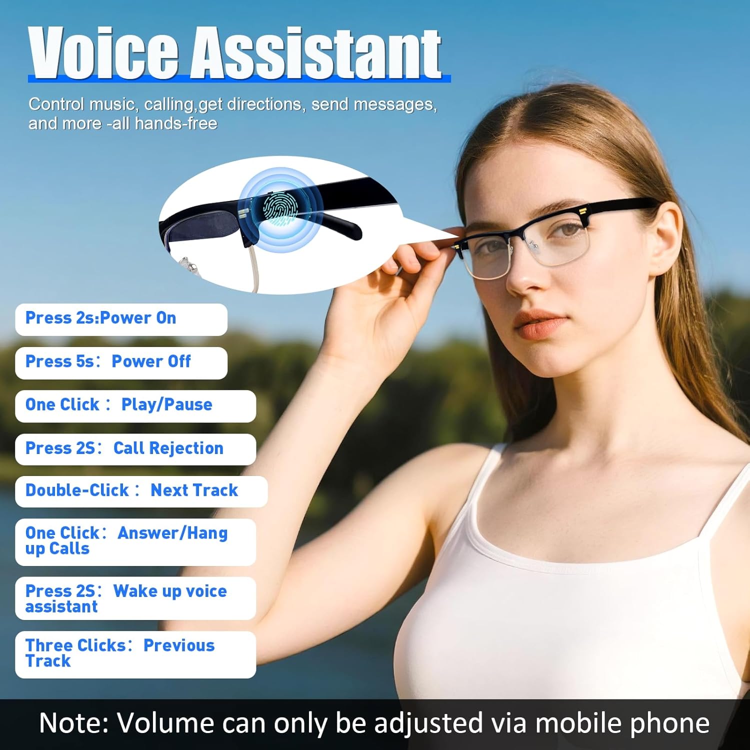 AI Glasses for Men Women, Powered by ChatGPT, AI Real-time Translation(164 Languages), Bluetooth Translator Glasses with Speaker,No Subscription,Smart Glasses with Anti-Blue Light for Work Travel-Gold