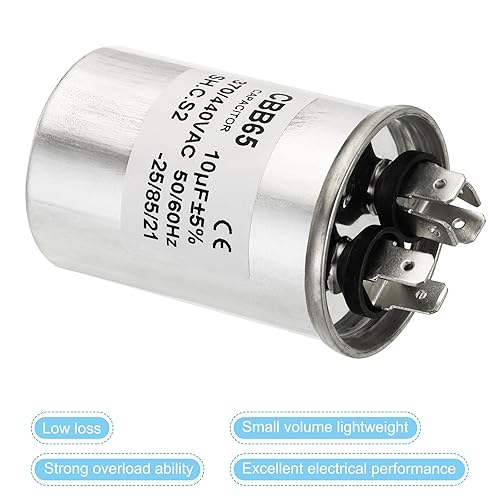 Miniatura 9 de PATIKIL Condensador de arranque de ventilador 15uf 15MDF 370440VCA, condensador de funcionamiento circular CBB65 para aire acondicionado condensador