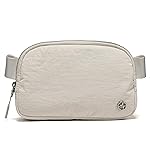 Pander Unisex Belt Bag Fanny Pack for Women with Adjustable Strap, Small Waist Pouch for Workout Running Traveling Hiking. (White Opal)
