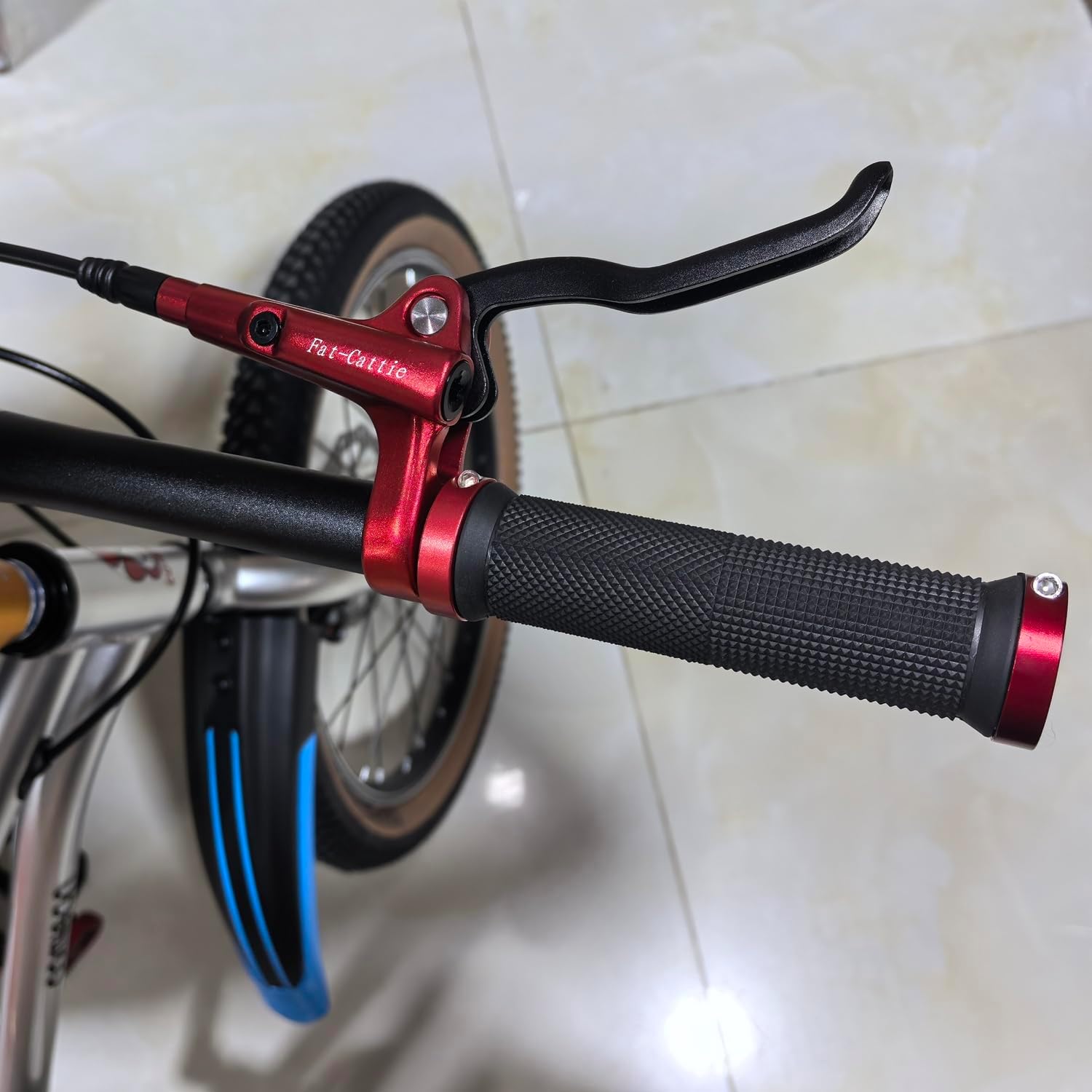 Bike Hydraulic Disc Brake Set with 160mm Rotors,For Mountain Bike e-Bike Fat Bike Road Bike(Right Front Brake& Left Back Brake) (Red)