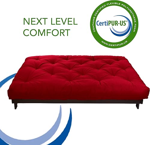 Miniatura 149 de Poly Solid - Colchón de futón completo, 8 pulgadas, color azul polvoriento Negro -,Azul,rosado (Blush Pink),Borgoña,Burnt orange,2-Burnt