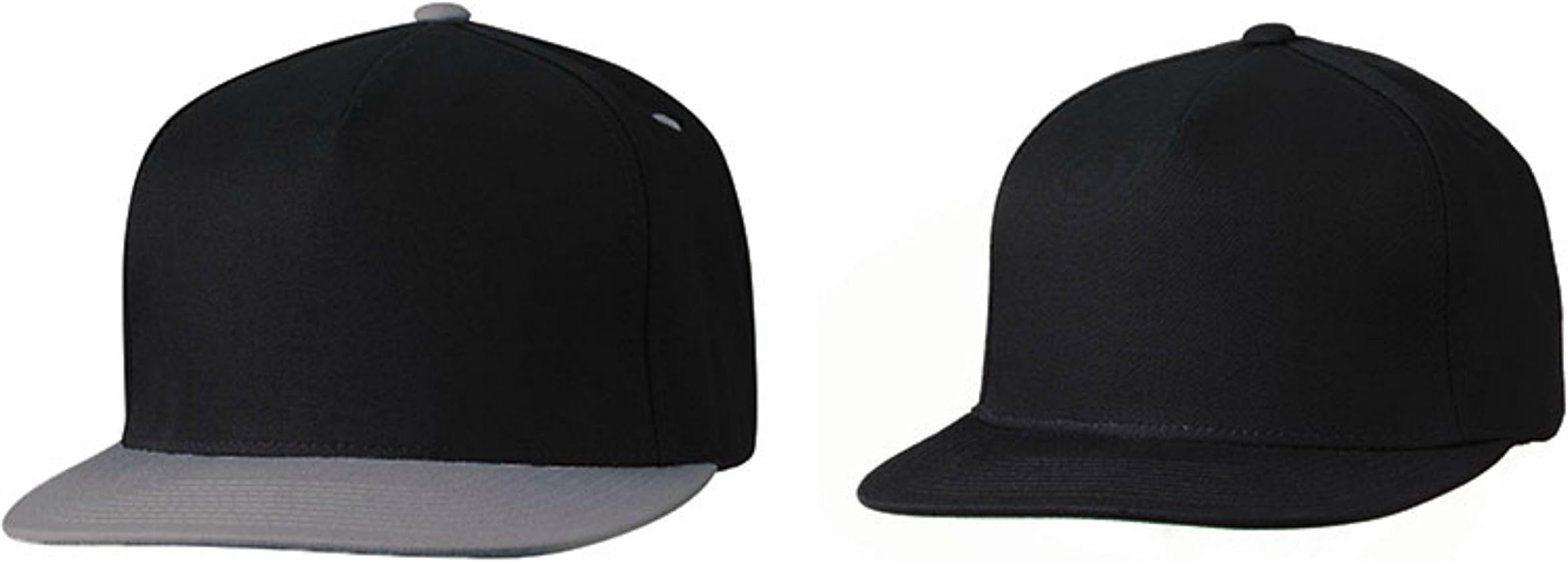 Yupoong Five-panel Flat Bill - 6007 (Black & Black/gray)