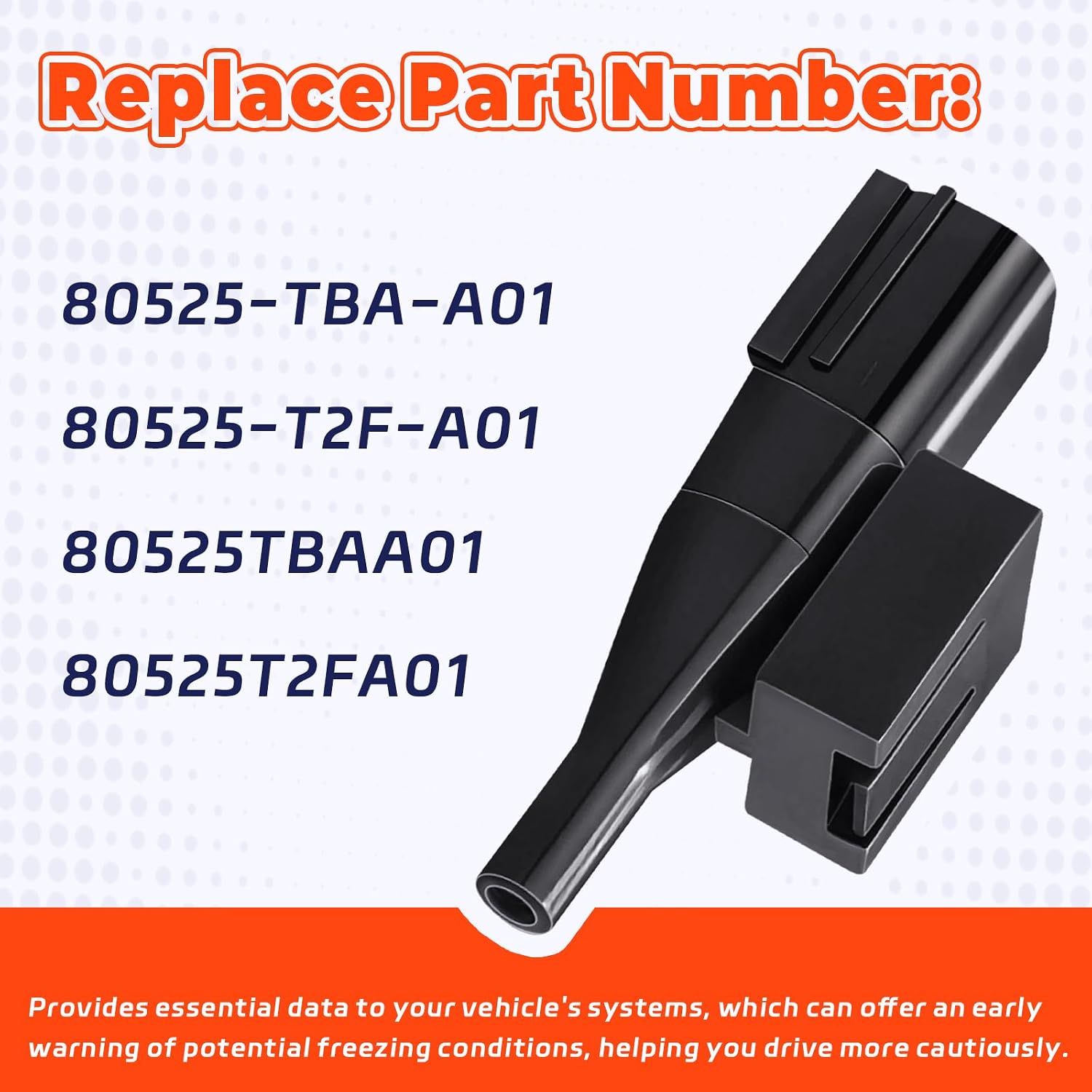 Ambient Air Temperature Sensor - Compatible with Acura ILX MDX RDX Honda Accord Civic HR-V Odyssey, Replacement for 80525-TBA-A01 80525-T2F-A01 - Automotive Outside Air Temp Sensor