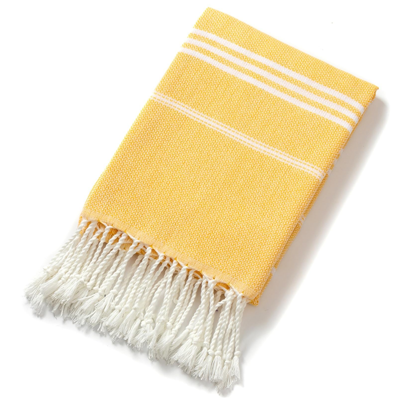 GMEqfhpOPS Cotton Turkish Beach Towel 90 * 180CM Sauna Spa Gym Sports Fitness Fringed Bath Towel Kitchen Soft Absorbent Quick Drying Towels Towels Bath(Yellow)