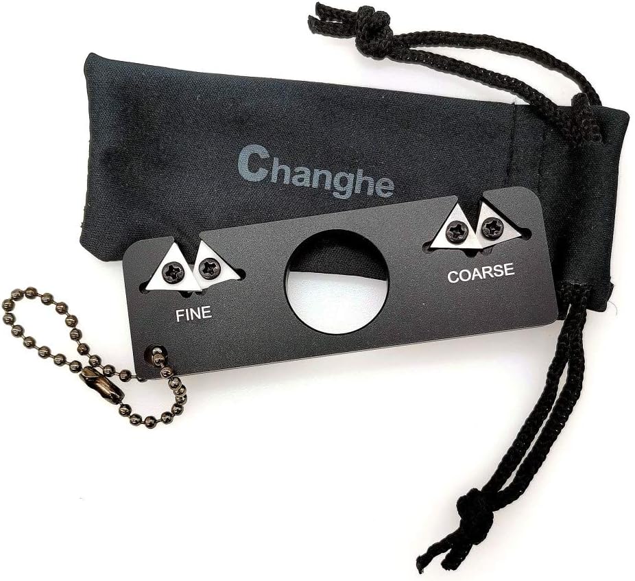 Pocket Knife Sharpener Hunting Sharpener - 40° Tungsten Carbide and Ceramic with Coarse Sharpening and Fine Honing for Pocket Knives, Hunting Knives