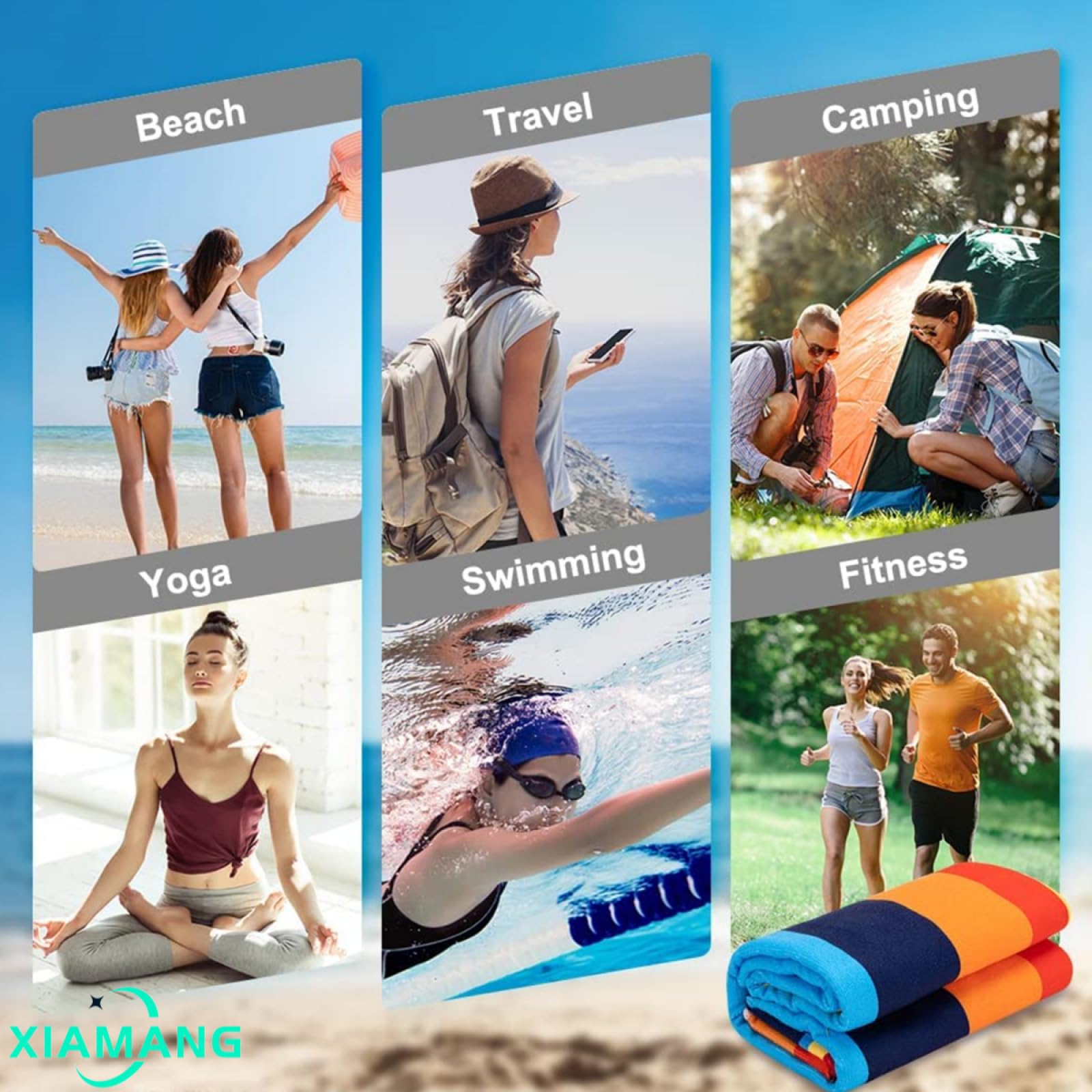 Słoń trawa zielony ręcznik plażowy zwierzę mikrofibra ręczniki plażowe dla dorosłych szybkoschnące szybkie bez piasku kompaktowy super chłonny duży ręcznik do podróży siłowni pływania na kemping