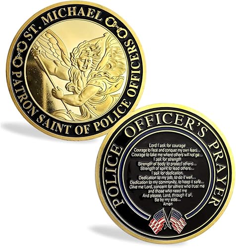 San Miguel Patrono Santo Aplicación de la Ley Desafío Moneda Oficial de Policía Oración Moneda Militar
