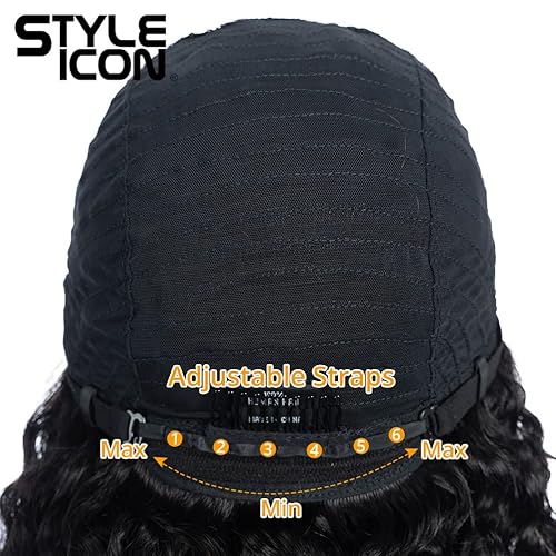 Miniatura 7 de Style Icon Pelucas de cabello humano, pelucas cortas y rizadas afro, pelucas afro esponjosas con parte en T, onda profunda, prearrancadas HD, encaje