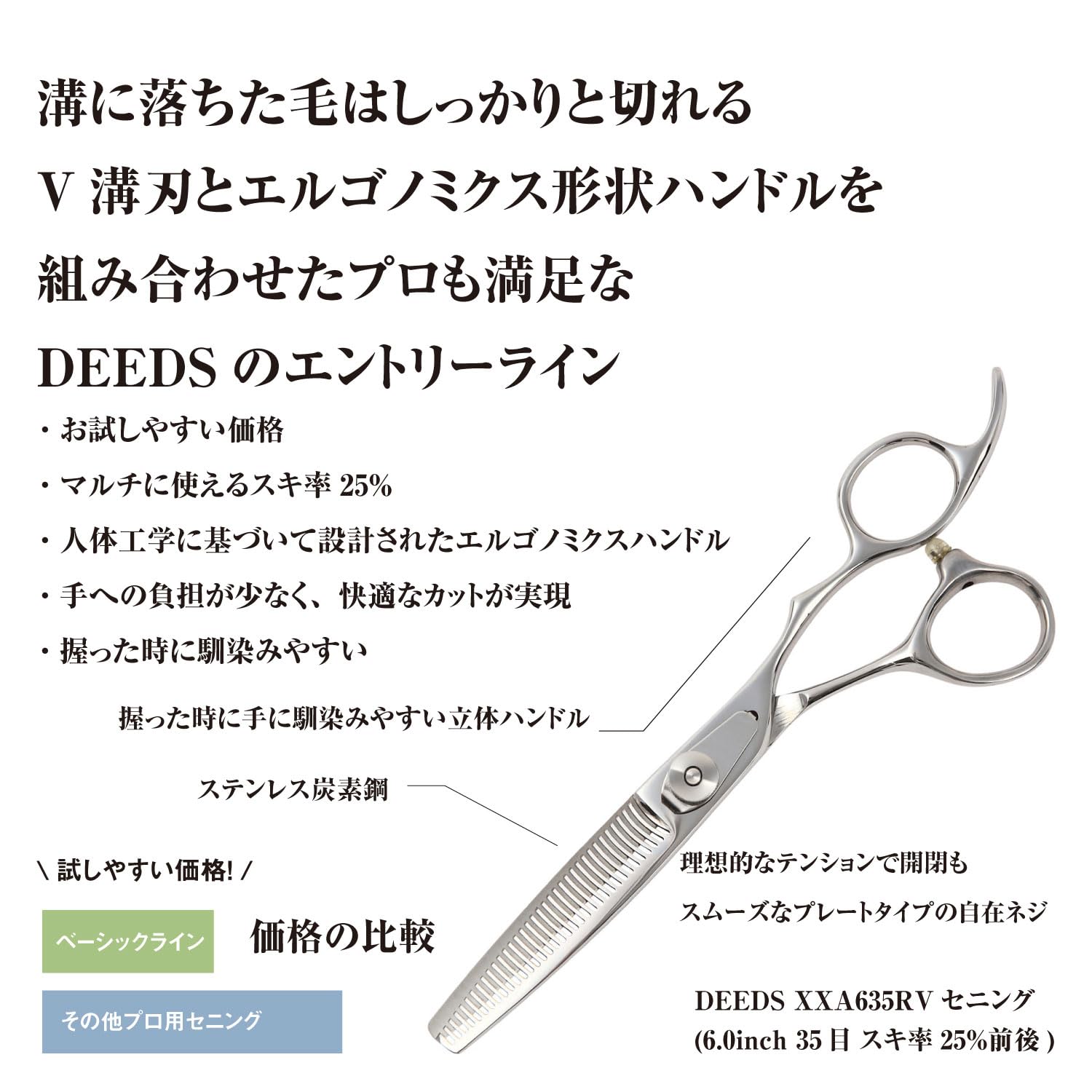 Amazon | DEEDS 日本の鋏専門メーカー XXA シザーセニングセット