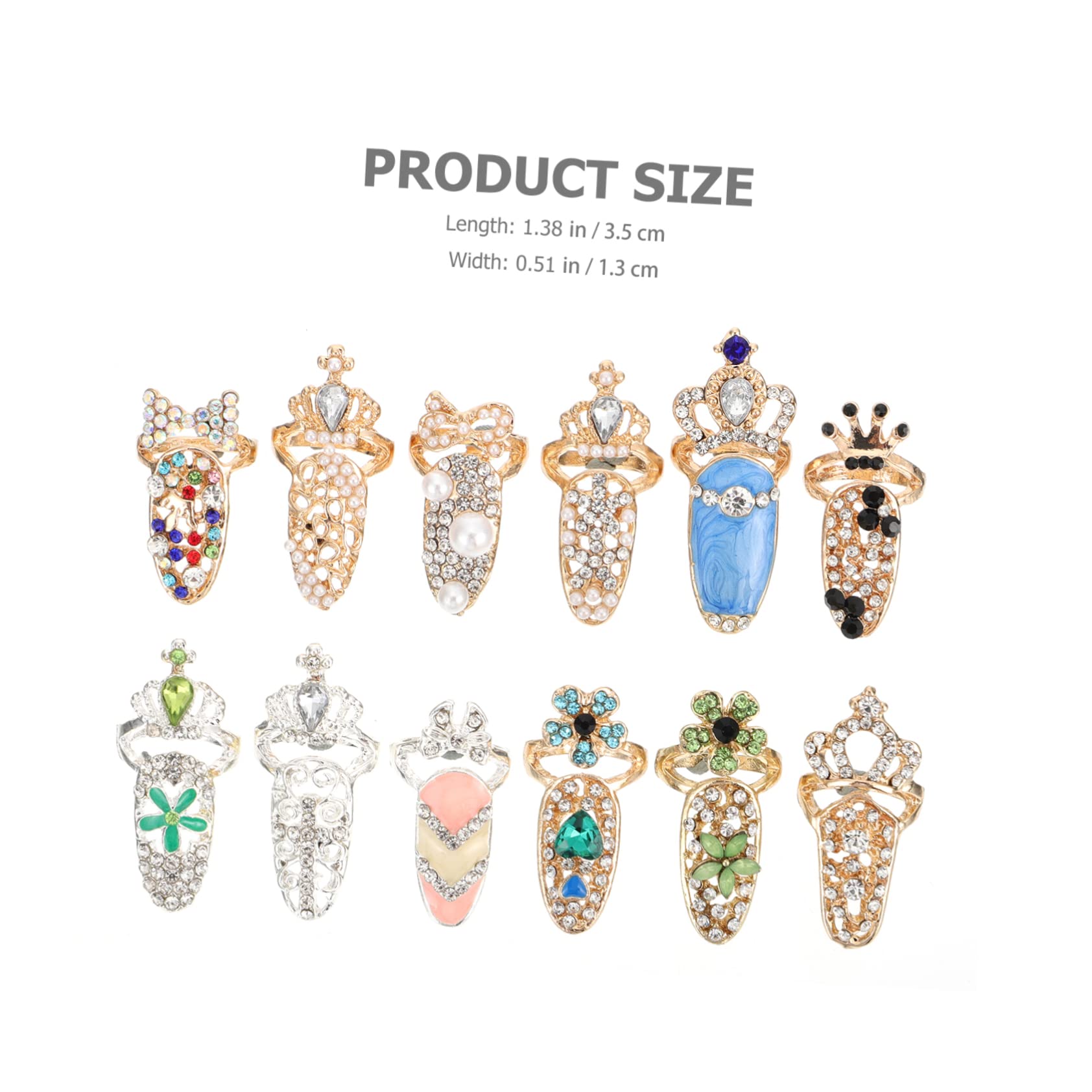 48pièces Décorations Art Des Charms Pour Manucure Bagues De Doigts Accessoires Créatifs Pour Nail Art