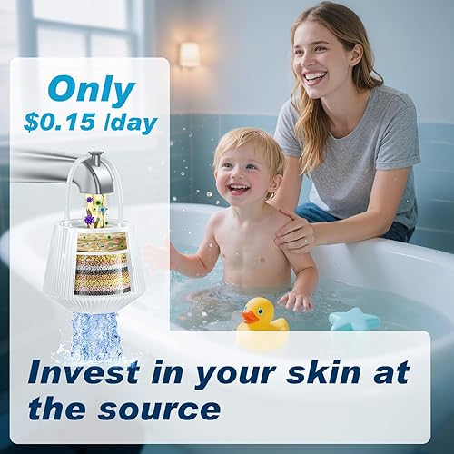 Miniatura 5 de Filtro de bañera y ducha de próxima generación, elimina el 96% de cloro, plomo y fluoruro, agua blanda segura para bebés para piel sensible, cabello