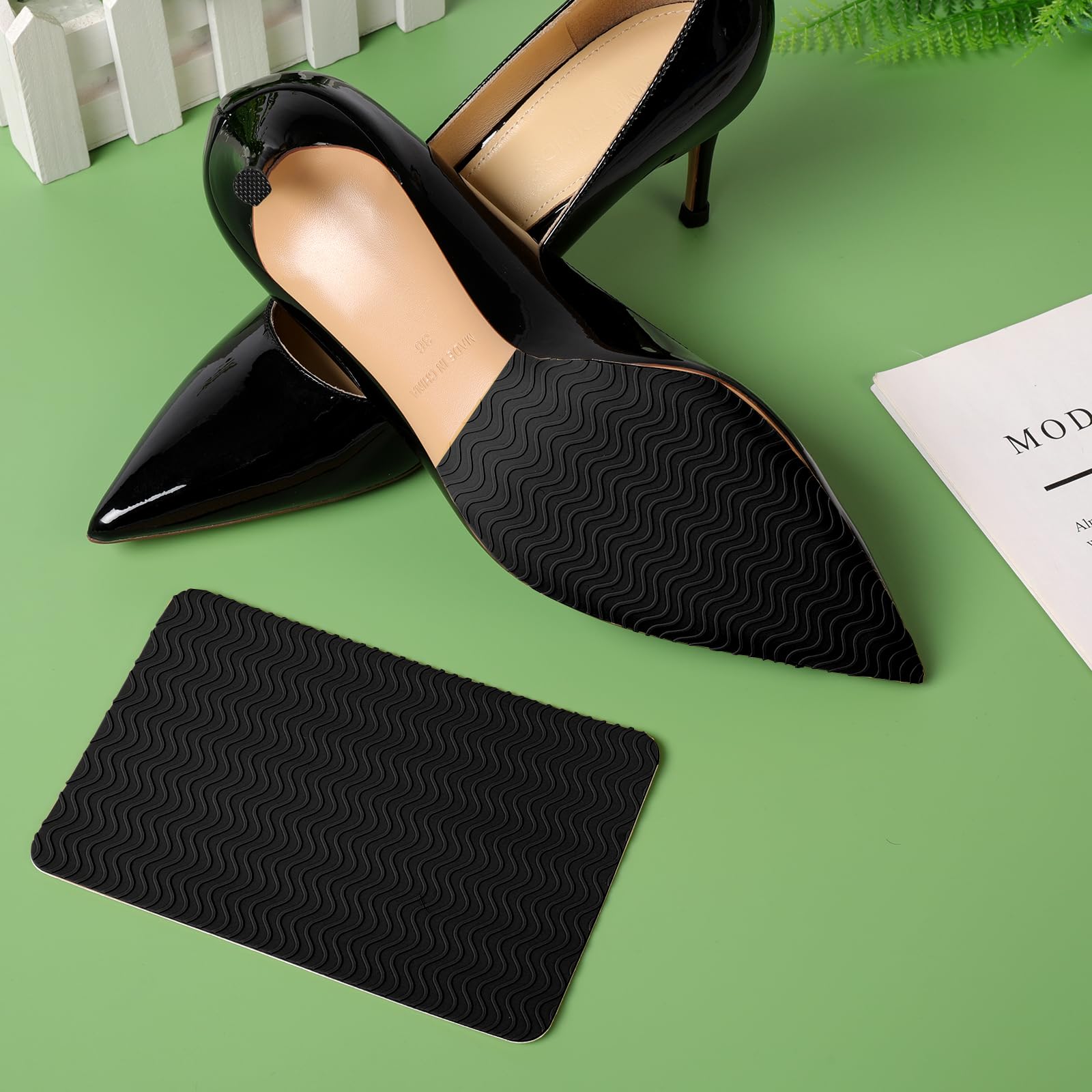 Ashoesert Sole Protector for High Heels, Shoes Grips on Bottom of Shoes,Shoe Bottom Protectors Anti Slip Grips Self Adhesive Silicone Non Slip Shoe Pads