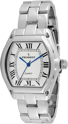 Peugeot - Reloj de vestir sin mangas para mujer con pulsera y esfera de nĂşmeros romanos Peugeot - Reloj de vestir sin mangas para mujer con pulsera y esfera de nĂşmeros romanos